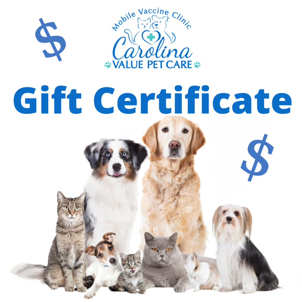 CVPC Gift Certificates Carolina Value Pet Care